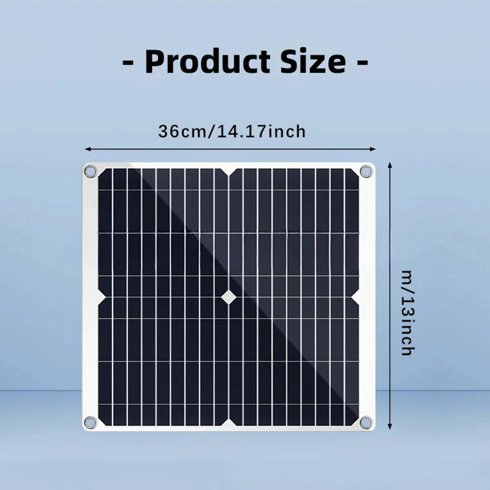 25W High Efficiency Solar Panel Portable Outdoor Emergency Charger with Dual USB Output for Camping / Hiking - Black - 3