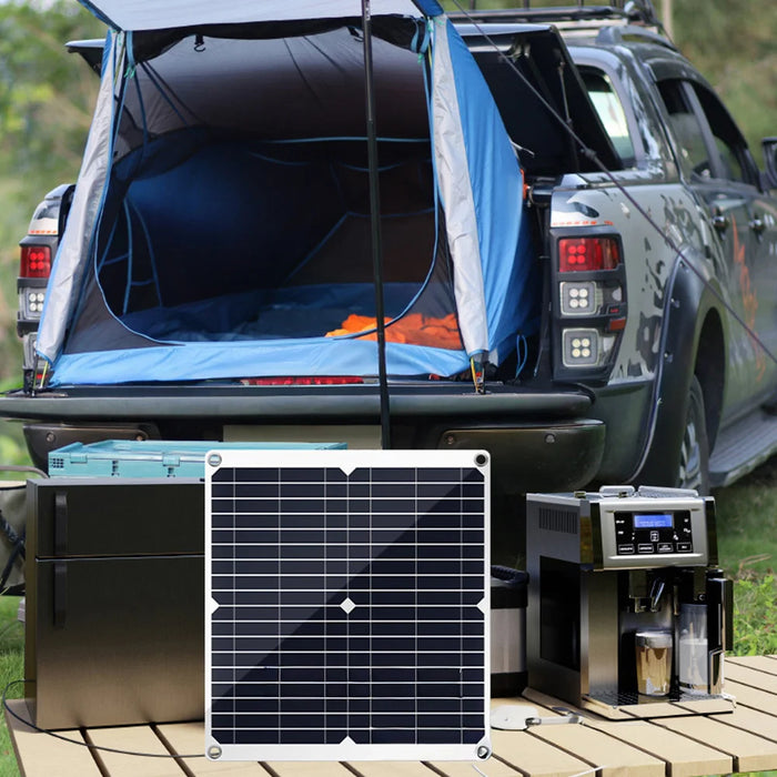 25W High Efficiency Solar Panel Portable Outdoor Emergency Charger with Dual USB Output for Camping / Hiking - Black - 6