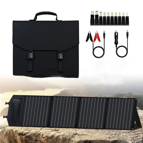 80W 4-Fold Solar Panel Charger Portable Power Supply with USB-C/USB-A/DC Output for Outdoor/RV/Yacht - 1