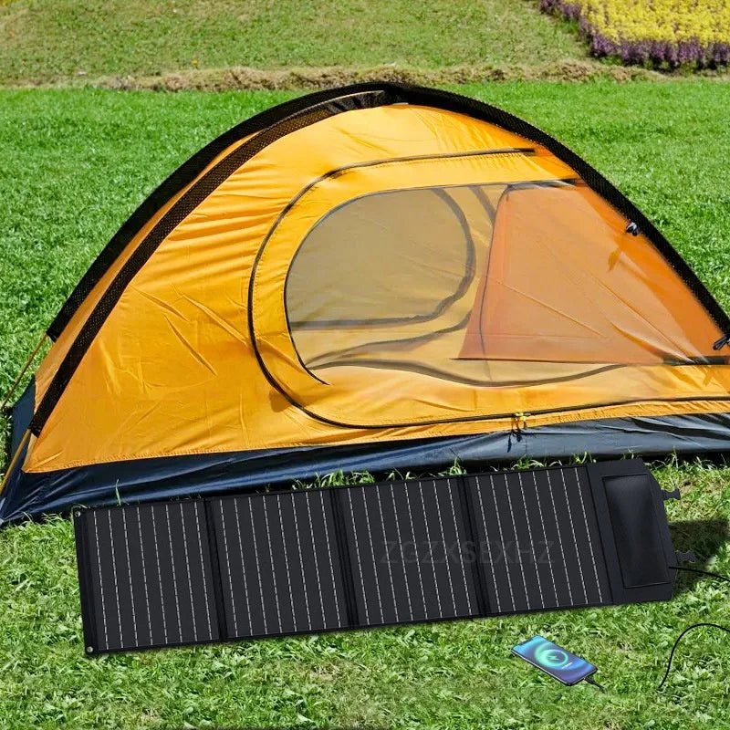 80W 4-Fold Solar Panel Charger Portable Power Supply with USB-C/USB-A/DC Output for Outdoor/RV/Yacht - 3