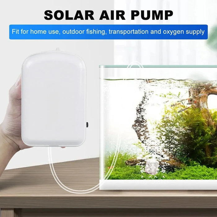 5W Solar Powered Panel with Oxygenator Pump Charging Panel for Outdoor Fishing / Aquarium Aeration - White - 7