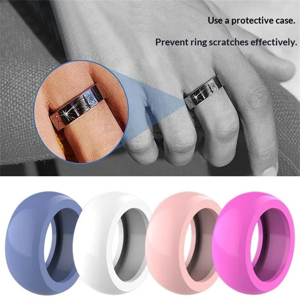 Size S Ring Silicone Cover for Ultrahuman Ring AIR Protective Case, Fit Ring Sizes 5 / 6 / 7 - Black - 5