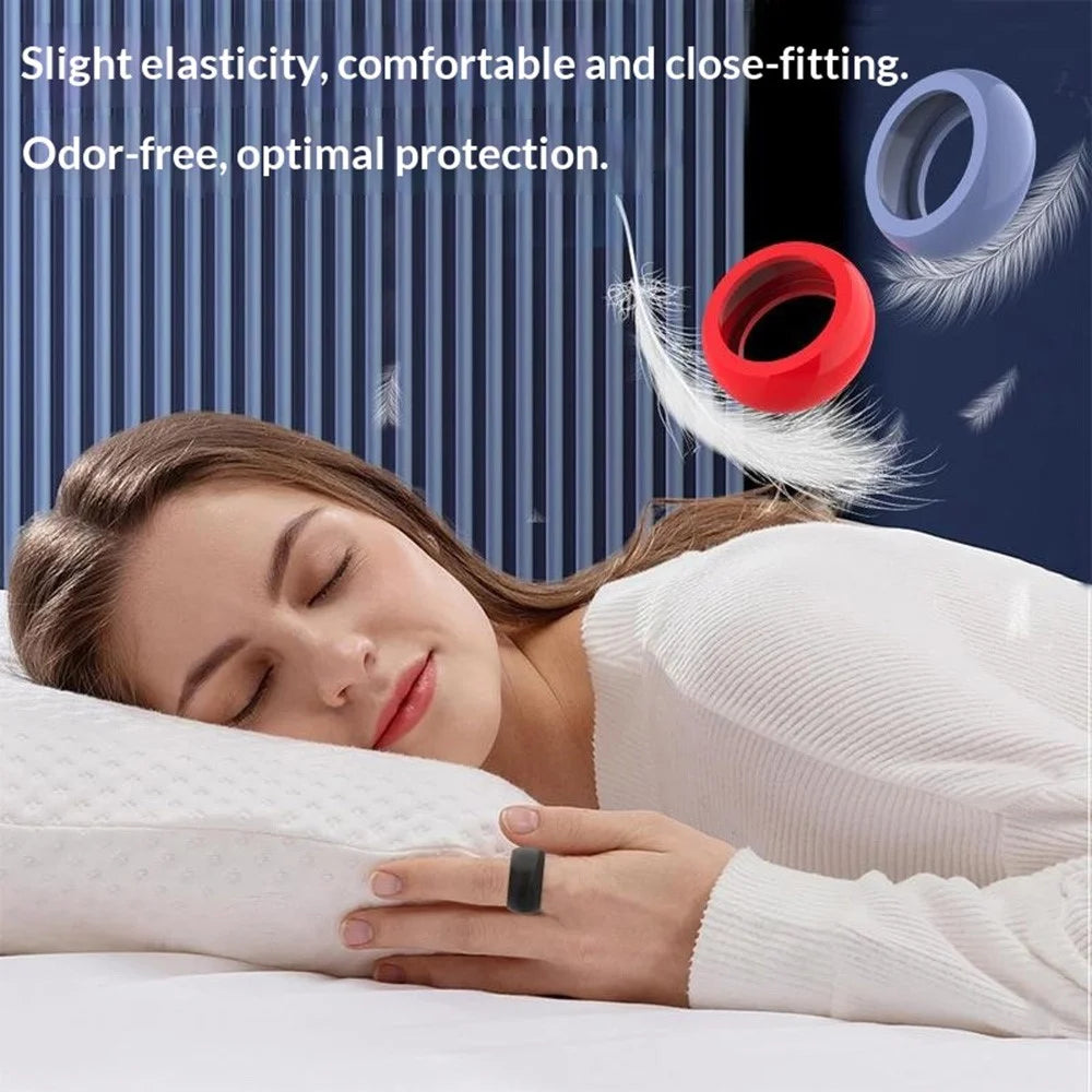 Size S Ring Silicone Cover for Ultrahuman Ring AIR Protective Case, Fit Ring Sizes 5 / 6 / 7 - Black - 6