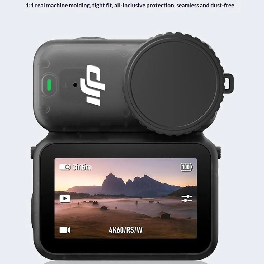 For DJI Osmo Action 6 Lens Cap Sports Camera Anti Drop Protective Cover Anti Scratch Lens Hood - Black - 3