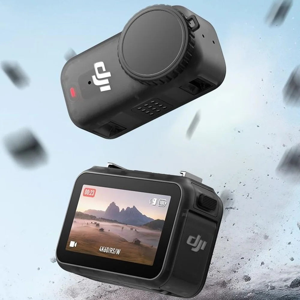 For DJI Osmo Action 6 Lens Cap Sports Camera Anti Drop Protective Cover Anti Scratch Lens Hood - Black - 6
