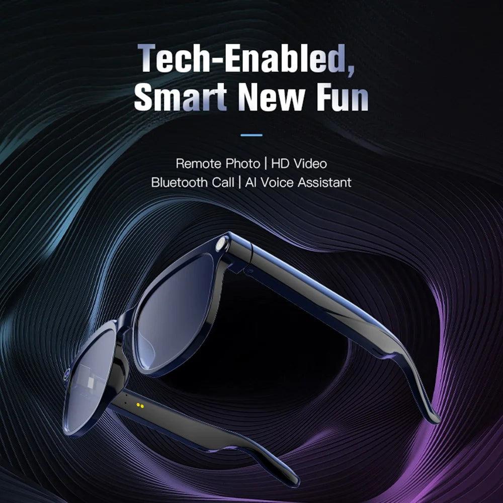 M02S AI Translation Smart Glasses with Camera IP65 Waterproof Video Recording Music Eyeglasses - Plano Lens - 2