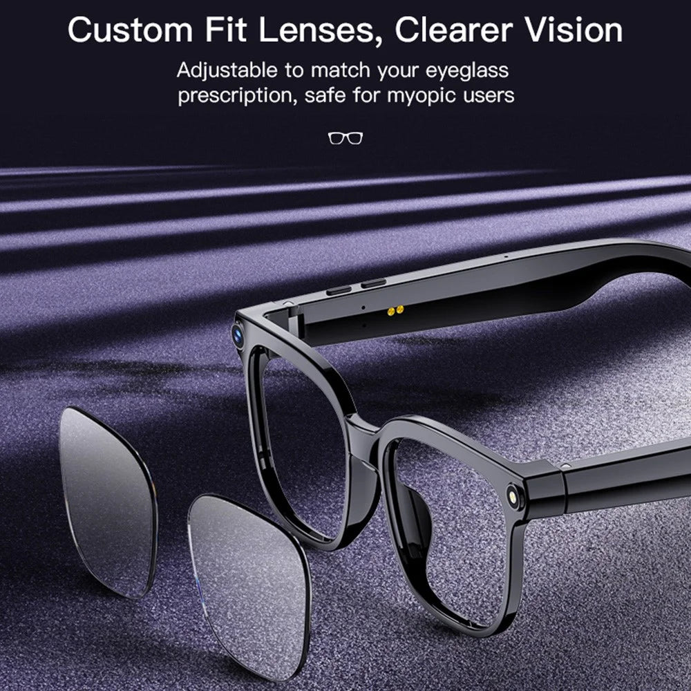 M02S AI Translation Smart Glasses with Camera IP65 Waterproof Video Recording Music Eyeglasses - Plano Lens - 4