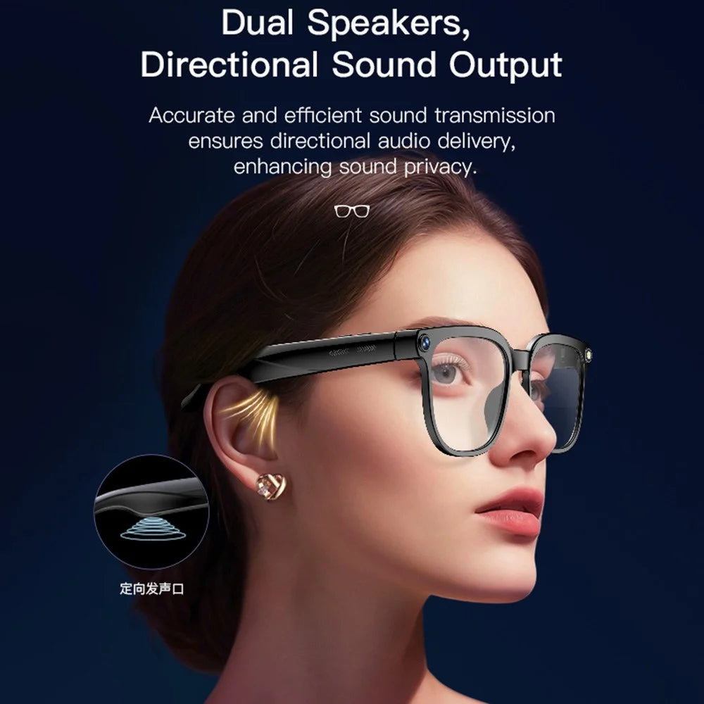 M02S AI Translation Smart Glasses with Camera IP65 Waterproof Video Recording Music Eyeglasses - Plano Lens - 5