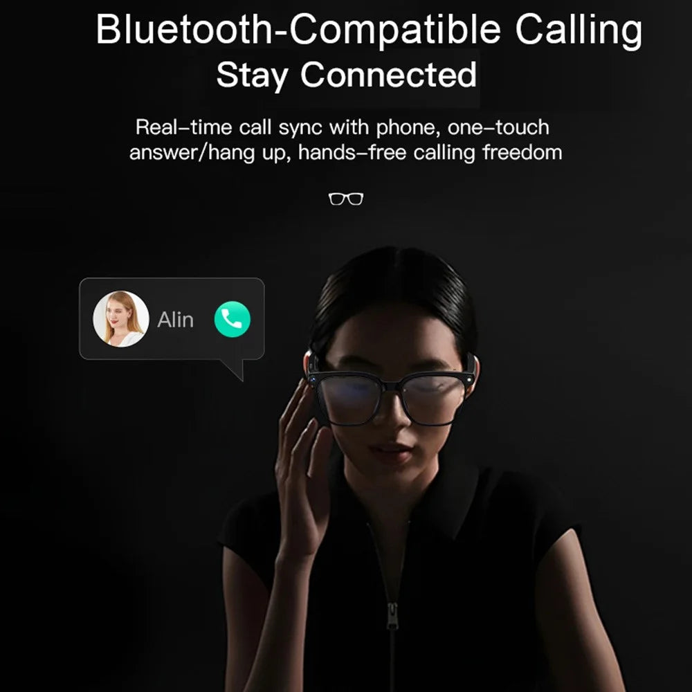 M02S AI Translation Smart Glasses with Camera IP65 Waterproof Video Recording Music Eyeglasses - Plano Lens - 6
