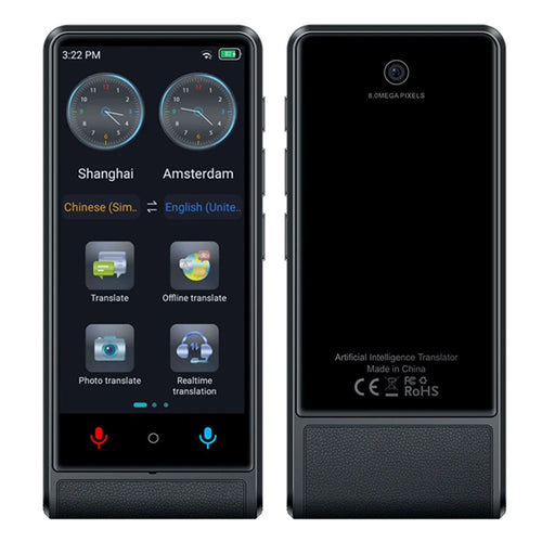 M13 4.04 Inch IPS Screen Intelligent Voice Translator 138 Languages Online Translator WiFi Photo Translation Device, 1+16GB - Black - 1