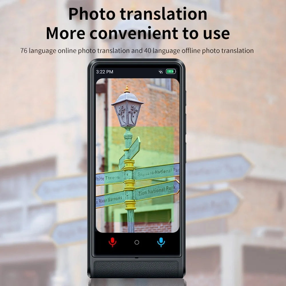 M13 4.04 Inch IPS Screen Intelligent Voice Translator 138 Languages Online Translator WiFi Photo Translation Device, 1+16GB - Black - 4