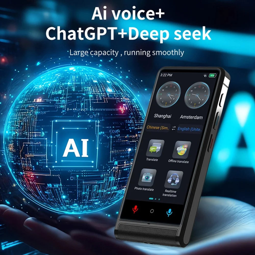 M13 4.04 Inch IPS Screen Intelligent Voice Translator 138 Languages Online Translator WiFi Photo Translation Device, 1+16GB - Black - 5