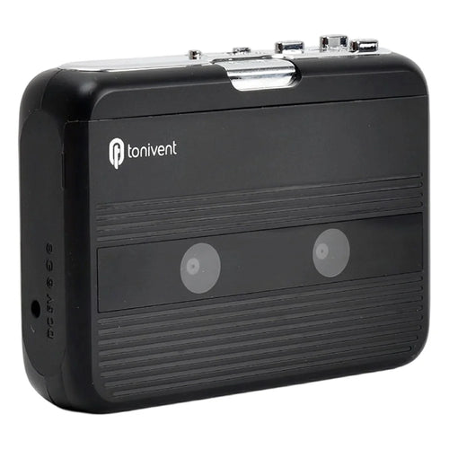 TONIVENT TON007B Cassette Player Bluetooth-compatible FM Radio Mini Portable Tape Player with 3.5mm Headphone Jack - Black - 1