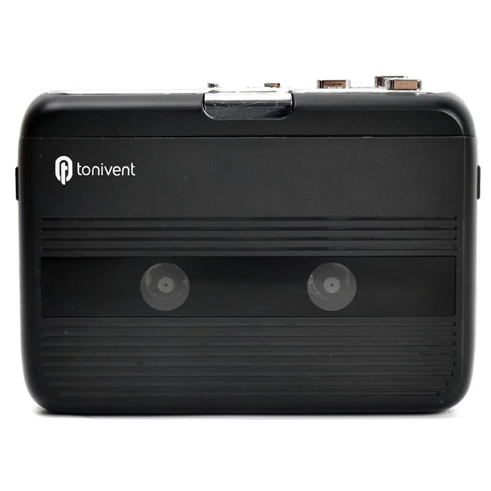 TONIVENT TON007B Cassette Player Bluetooth-compatible FM Radio Mini Portable Tape Player with 3.5mm Headphone Jack - Black - 2