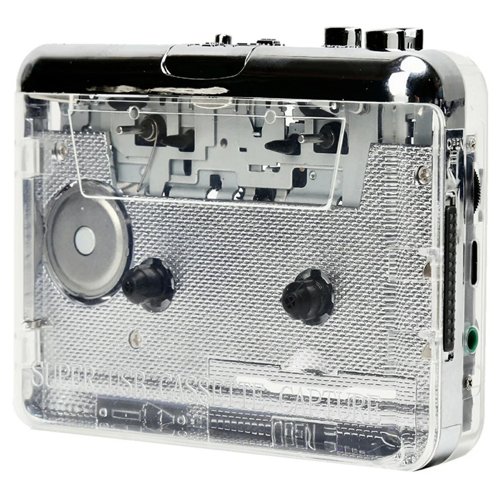TON010 Portable Cassette Player Tape to MP3 Audio Converter with 3.5mm Headphone Jack - Transparent - 1