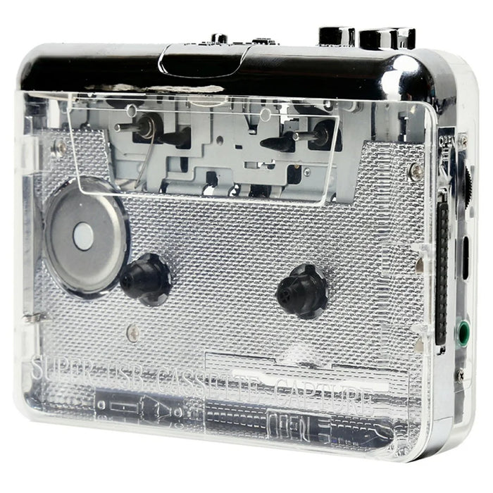 TON010 Portable Cassette Player Tape to MP3 Audio Converter with 3.5mm Headphone Jack - Transparent - 1