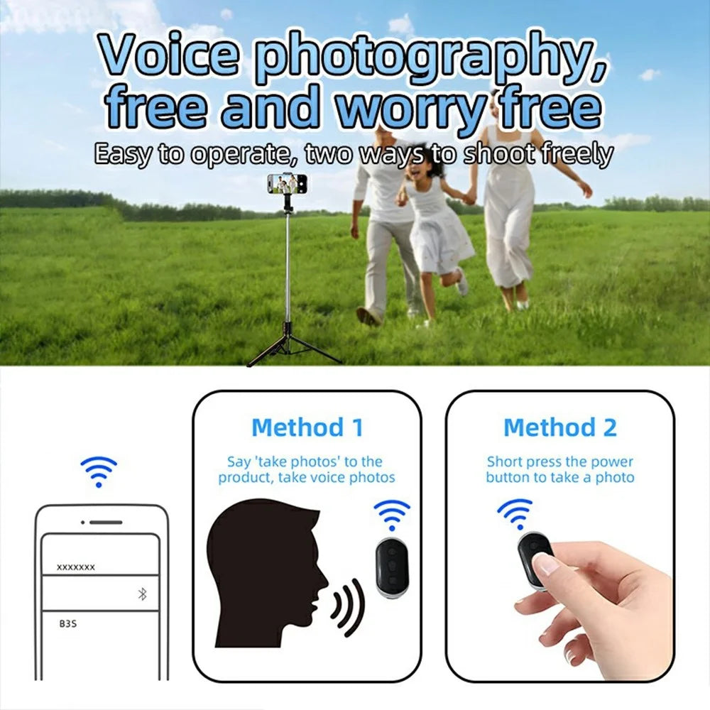 B3 Intelligent Voice Control Bluetooth-compatible Remote Shutter Controller Wireless Camera Remote - Black - 5