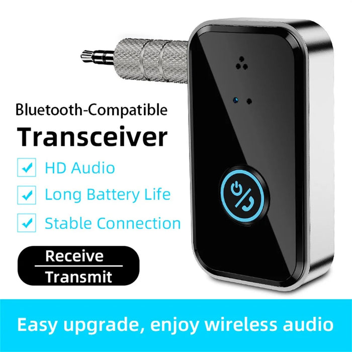 B4S 3.5mm Audio Adapter Wireless Transmitter Receiver Car BT 5.3 Device for Home / Car / Office - Black - 4
