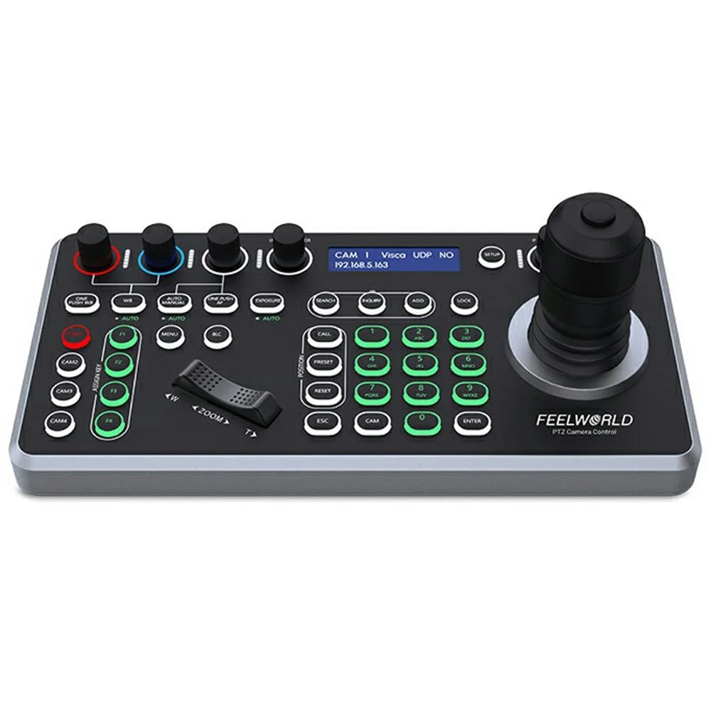 FEELWORLD KBC20N PTZ Camera Controller Joystick 4D Variable Speed with LCD Display Control Console - US Plug - 1