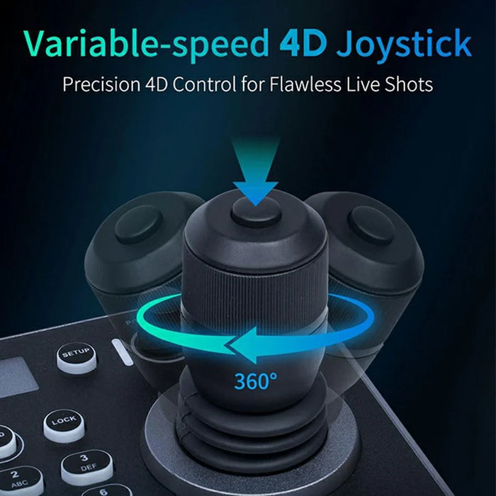 FEELWORLD KBC20N PTZ Camera Controller Joystick 4D Variable Speed with LCD Display Control Console - US Plug - 3