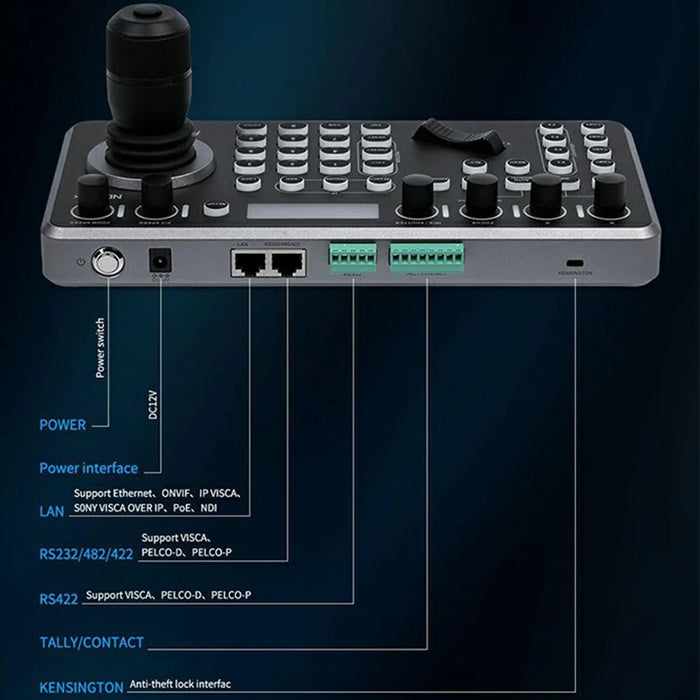 FEELWORLD KBC20N PTZ Camera Controller Joystick 4D Variable Speed with LCD Display Control Console - US Plug - 6