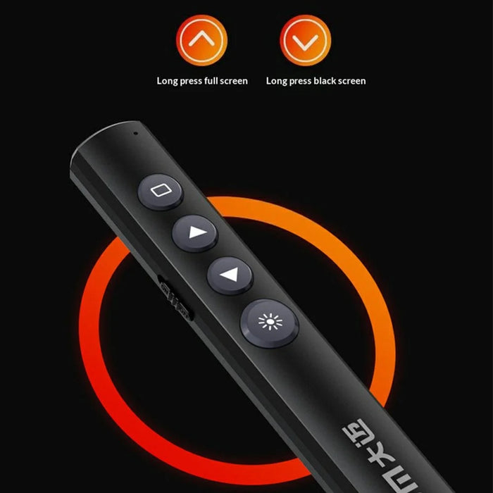DM PT001S Wireless PPT Presentation Remote Control Pen Laser Pointer Hyperlink Function - Black - 5