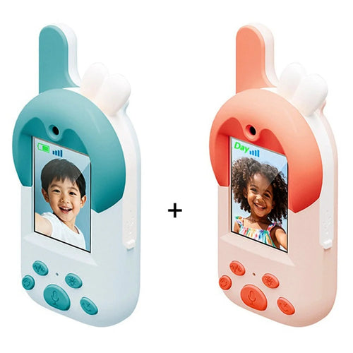D100 2Pcs 2.0 Inch Kids Video Walkie Talkie Two-Way Intercom Device with Camera - Blue + Pink - 1
