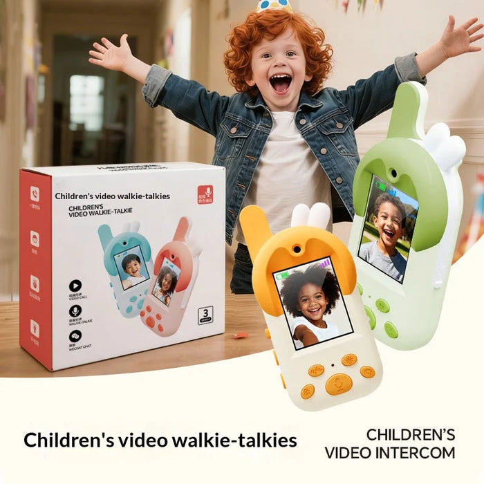 D100 2Pcs 2.0 Inch Kids Video Walkie Talkie Two-Way Intercom Device with Camera - Blue + Pink - 7