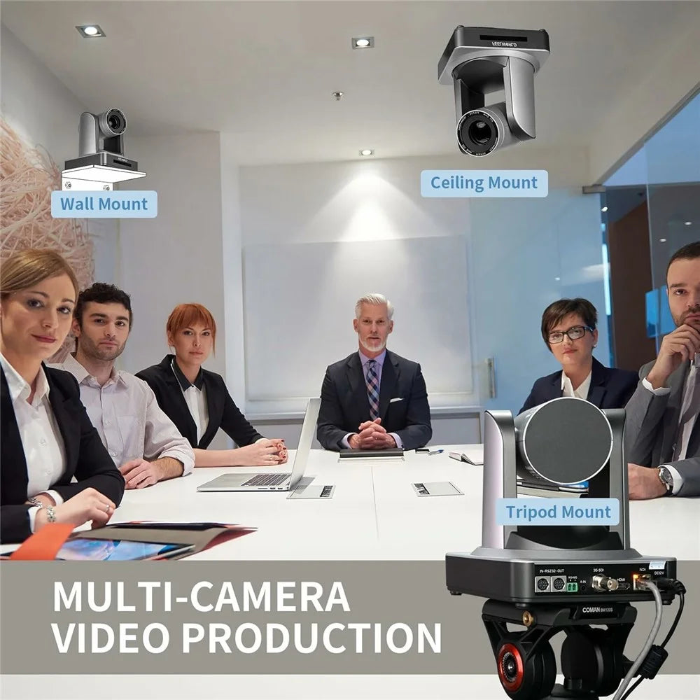 FEELWORLD POE20X 20X Zoom Camera Simultaneous USB HD 3G-SDI LAN Live Streaming PTZ Camera, PoE Supported - EU Plug - 5