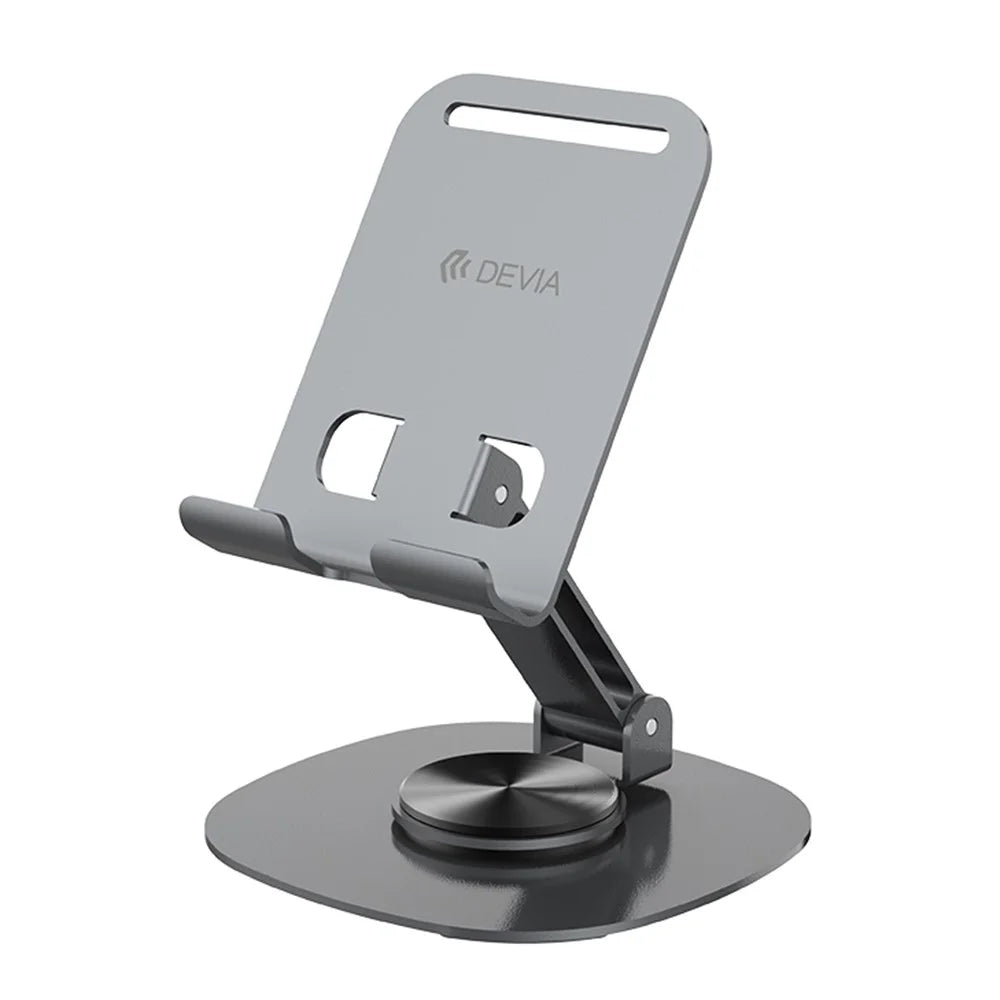 DEVIA EL243 360 Degree Rotation Foldable Metal Phone Stand Desktop Phone Holder - Grey - 1