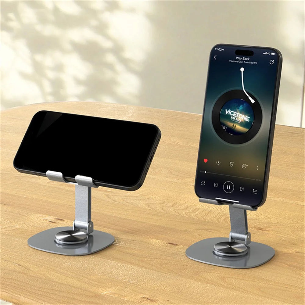 DEVIA EL243 360 Degree Rotation Foldable Metal Phone Stand Desktop Phone Holder - Grey - 4