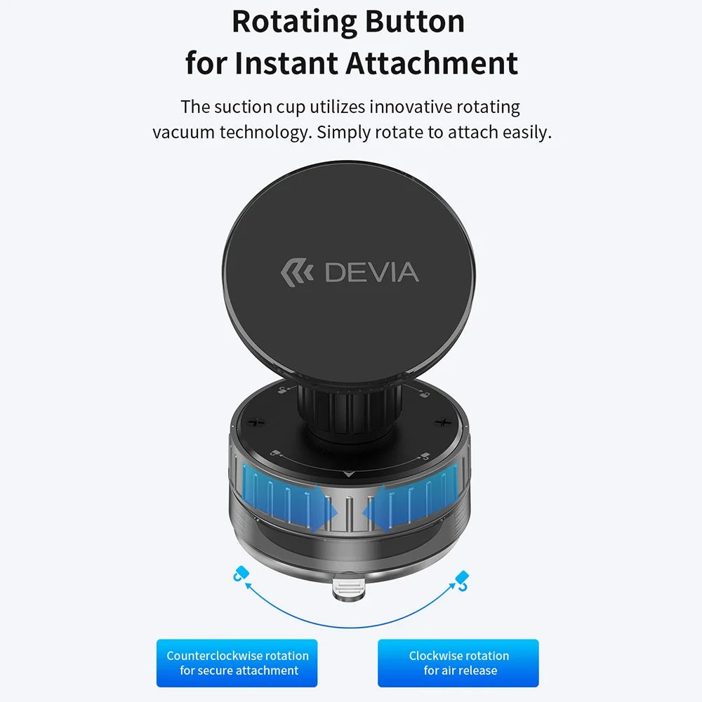 DEVIA ES087 Stand Ultra1 Magnetic Multi-Angle Adjustable Phone Holder Suction Cup Stand - Black - 2