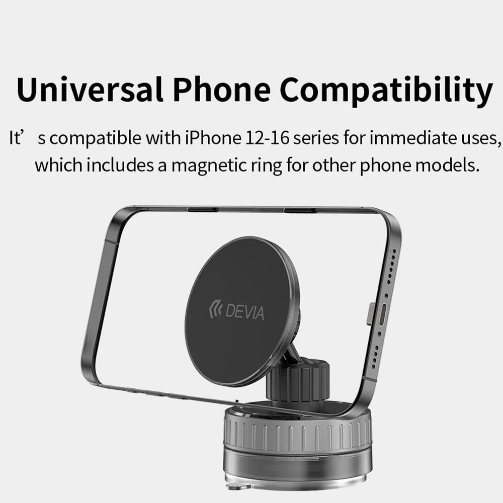 DEVIA ES087 Stand Ultra1 Magnetic Multi-Angle Adjustable Phone Holder Suction Cup Stand - Black - 4