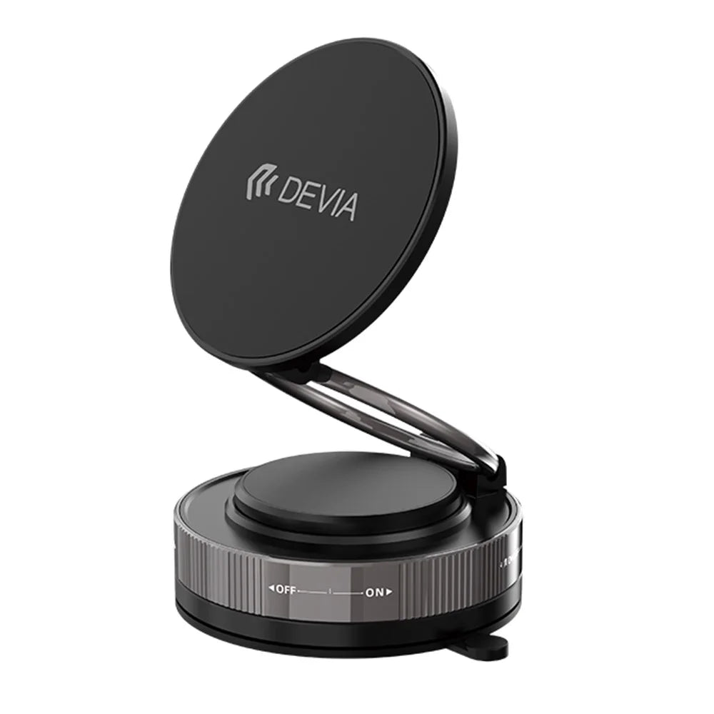 DEVIA ES091 Ultra2 Magnetic Multi-Angle Adjustable Metal Phone Stand Suction Cup Cellphone Holder - Black - 1