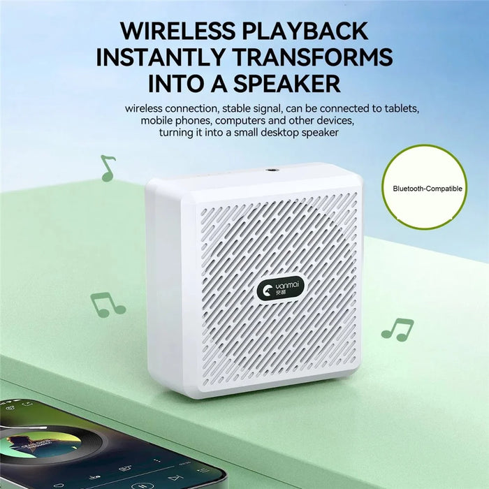 YANMAI K5 2.4G Wireless Bluetooth-compatible Voice Amplifier with Lapel Microphone for Teaching / Training - White - 4
