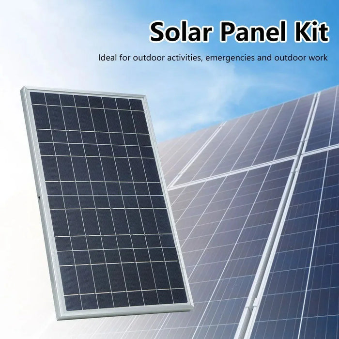 LK325-255+60A(CON10BL) 2Pcs Solar Panel Kit 30W Monocrystalline Silicon Solar Charger with 60A Controller, Aluminum Alloy Frame - White - 2
