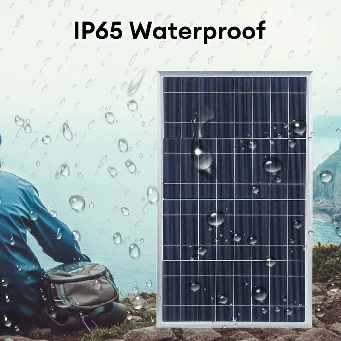 LK325-255+60A(CON10BL) 2Pcs Solar Panel Kit 30W Monocrystalline Silicon Solar Charger with 60A Controller, Aluminum Alloy Frame - White - 3