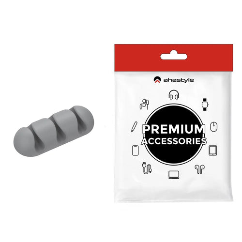 AHASTYLE WE31 Cable Organizer Clip 3 Slot Silicone Adhesive Cable Management For Desk Car Office Wire Holder - Grey - 1