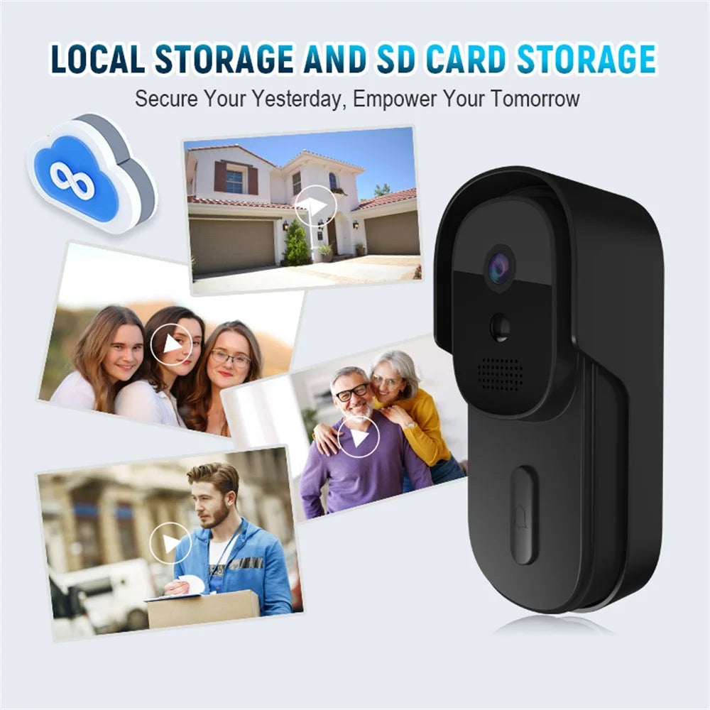 WF01D-013D 720P HD Smart Video Doorbell PIR Motion Detection Tuya APP Wireless Doorbell Camera - Black - 4