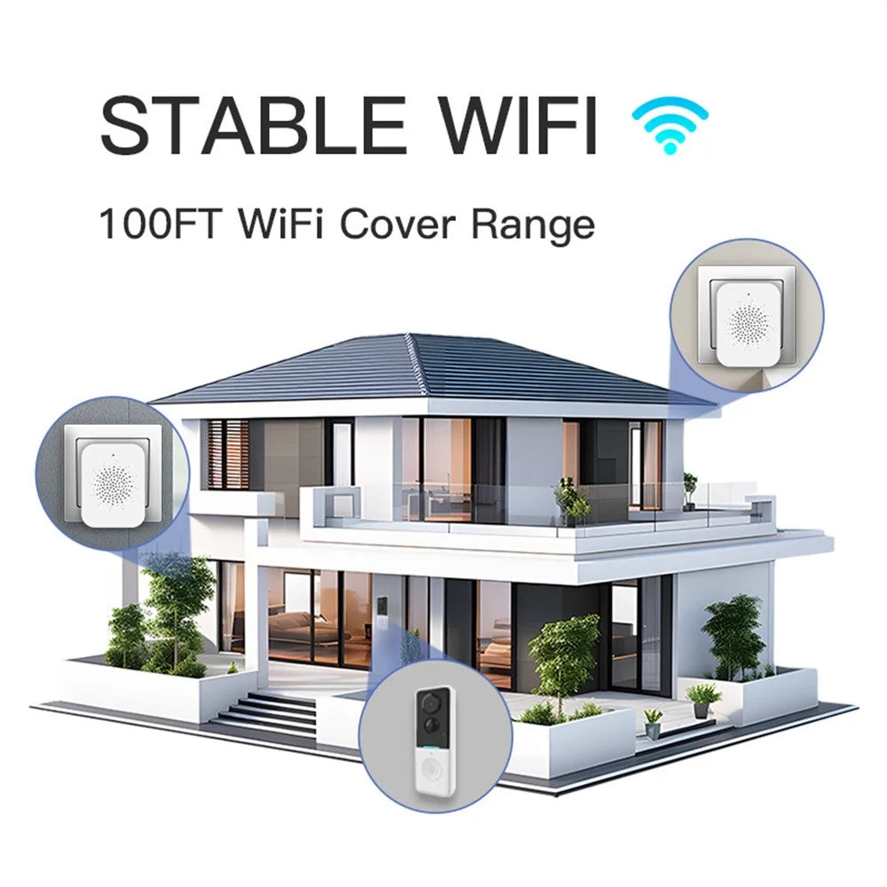 WF015D-013D PIR Motion Detection 720P HD Smart Video Doorbell Tuya APP Two Way Audio Wireless Doorbell Camera - Black - 3