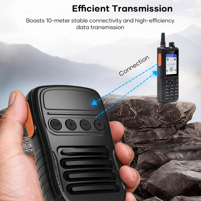 UNIWA BM008 Wireless Handheld Intercom PTT Microphone Bluetooth-Compatible 3W Speaker Walkie Talkie - Black - 6