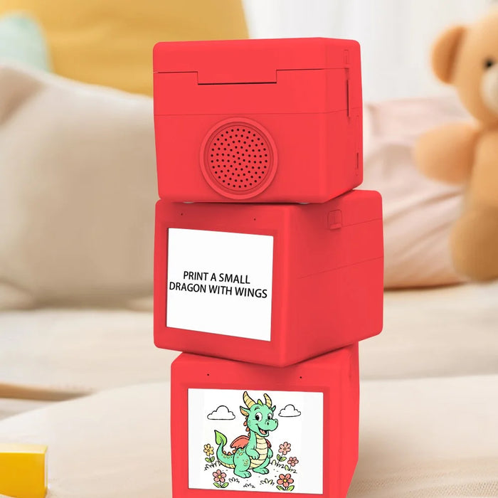 Q15 2.8 Inch HD Screen Mini Thermal Printer AI Voice Control Wireless Printing Device - Red - 5