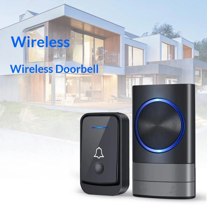 N189 52 Melodies Waterproof 200M Range Wireless Digital Music Doorbell, 1 Transmitter + 1 Receiver - EU Plug - 2