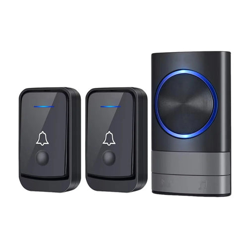 N189 200M Range Wireless Doorbell Waterproof 52 Melodies 4 Volume Levels Digital Music Door Chime, 1 Transmitter + 2 Receivers - EU Plug - 1