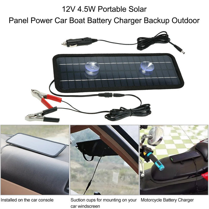 BAG330-135SAE 4.5W Car 12V Lead Acid Battery Solar Charging Panel Automotive Solar Charger - 3