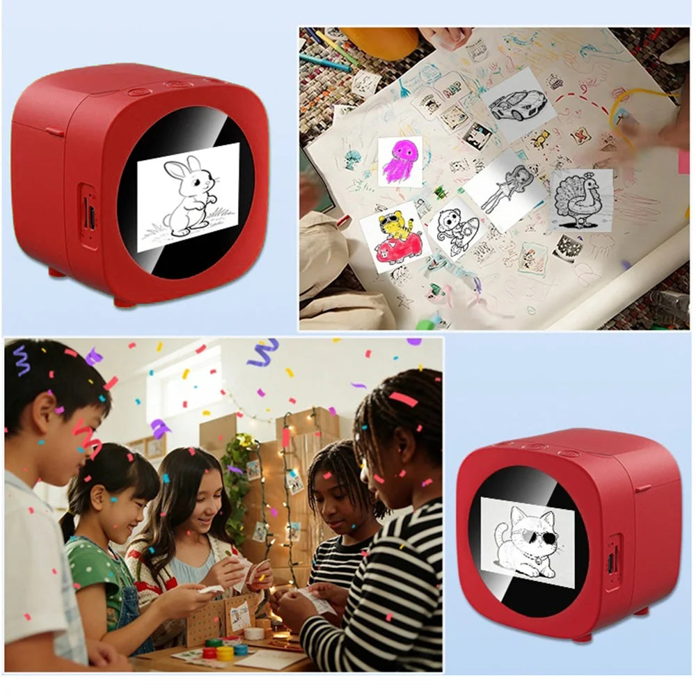 X16 AI Voice Control Smart Kids Drawing Printer 2.4 Inch HD Screen Thermal Pocket Printing Machine - Red - 3