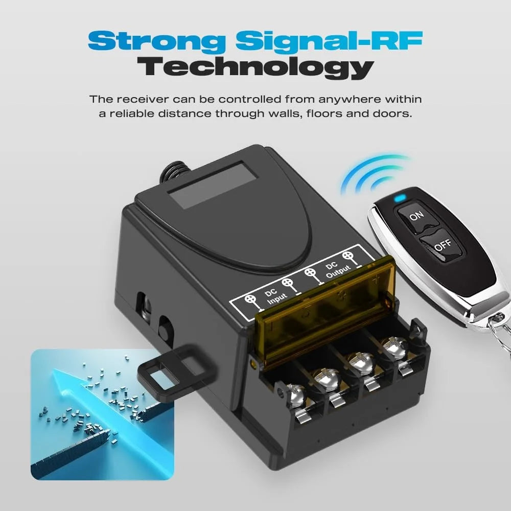 433MHz Wireless Remote Control Switch RF Relay Receiver with 2 On / Off Transmitter for Electric Appliance LED Light Fan - 3