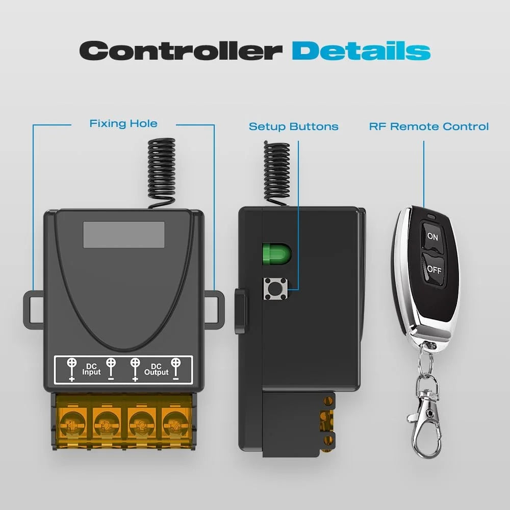 433MHz Wireless Remote Control Switch RF Relay Receiver with 2 On / Off Transmitter for Electric Appliance LED Light Fan - 4