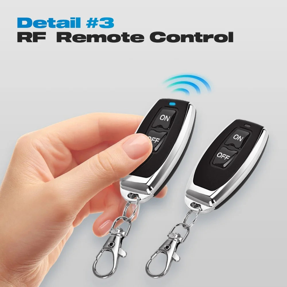 433MHz Wireless Remote Control Switch RF Relay Receiver with 2 On / Off Transmitter for Electric Appliance LED Light Fan - 7