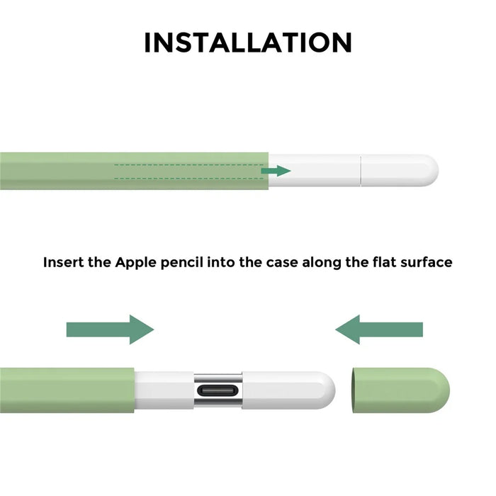 AHASTYLE PT65-3 2Pcs for Apple Pencil 3 Silicone Case Ultra Thin Stylus Protective Sleeve - White / Avocado Green - 4